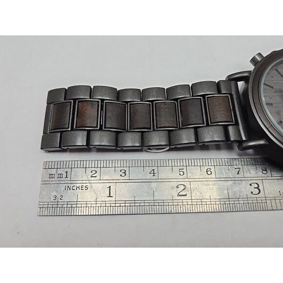 Stay Fine Wood Chronograph Quartz Brown Dial Date Bracelet New Battery Men Watch - Picture 11 of 12